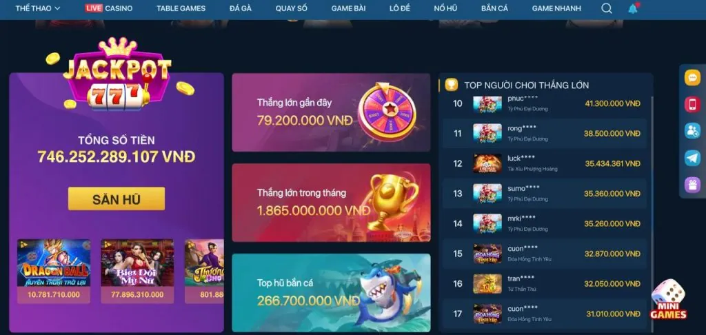 Hình ảnh máy nổ hũ với biểu tượng chiến thắng và jackpot